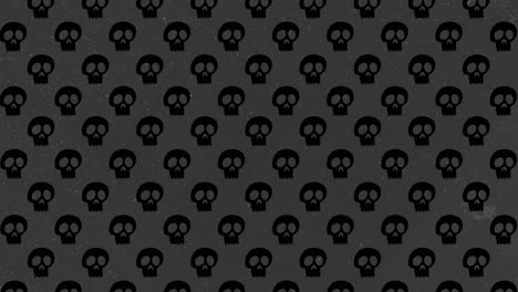 Halloween-Background-animation-small-black-skulls-moving-upward-over-gray-background