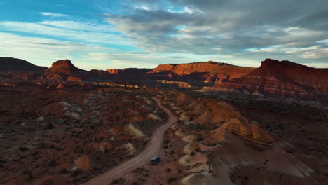 Utah-Landscape-With-Rainbow-Mountains-In-United-States---Aerial-Pullback