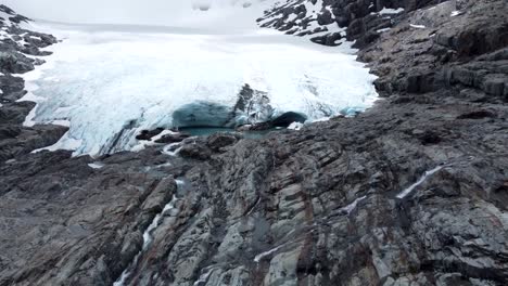 Aerial-view-Brewster-Glacier-at-Brewster-Track-in-Mount-Aspiring-National-Park,-New-Zealand