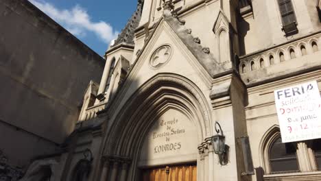 Lourdes-basilica-revealing-shot-of-roman-catholic-building-with-daylight-skyline-architecture