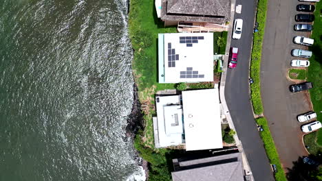 Overhead-Aerial-of-Mansions-on-Kauai-Cliffside