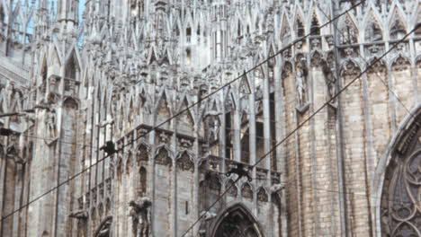 Daytime-View-of-Milan-Cathedrals-Gothic-Architecture-in-Italy-in-1950s