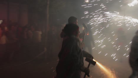 Correfoc-performance-by-the-devils-also-called-Els-Diables