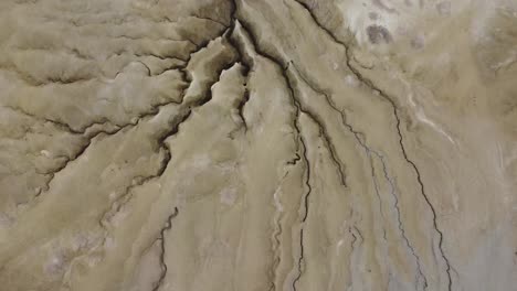 aerial-drone-shot-of-Romania's-mud-volcano,-Buzău