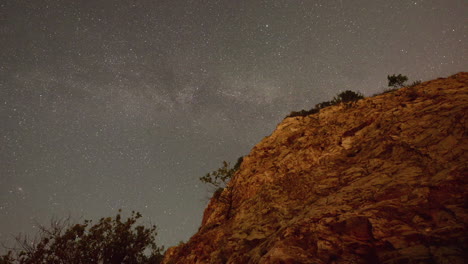 Milky-way-landscape-at-night-time-lapse