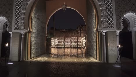 Steadicam-Shot-main-entrance-of-Royal-Mansour-Hotel-in-Marrakesh,-Morocco