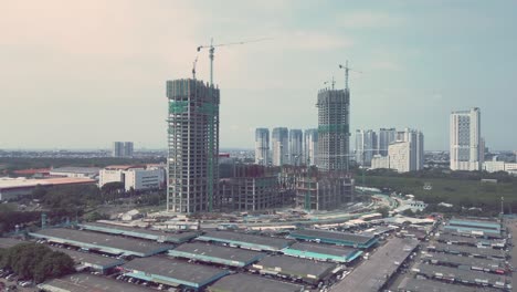 A-static-shot-of-abandoned-building-from-neighboring-office