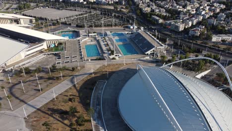 Drohnenaufnahmen-Des-Olympiazentrums,-Athen