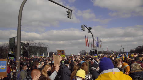 Many-People-demonstrating-and-holding-Peace-signs-at-Ukraine-Russia-Demonstration-Hamburg-Germany-Conflict-War