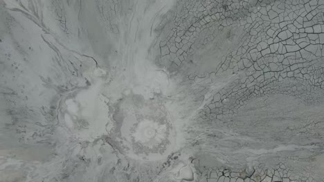 aerial-drone-shot-of-Romania's-mud-volcano,-Buzău