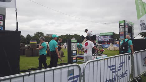 Japanese-rider-leaving-the-performance-area-in-Glasgow