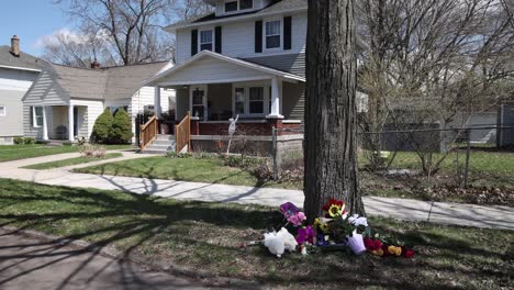 A-memorial-dedicated-to-Patrick-Lyoya,-a-26-year-old-man-from-the-Democratic-Republic-of-the-Congo,-where-he-was-shot-and-killed-by-a-Grand-Rapids,-Michigan-police-officer-on-April-4,-2022