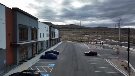 Aerial-Close-View-to-Warehouse-at-Bringhurst-Station-in-Bluffdale,-Forward-Movement