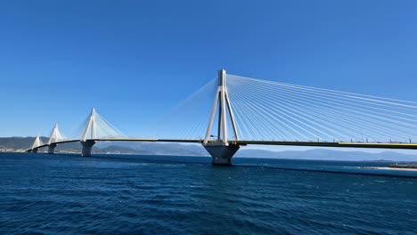 Rio-Antirrio-Bridge-Over-Gulf-of-Corinth,-Greece