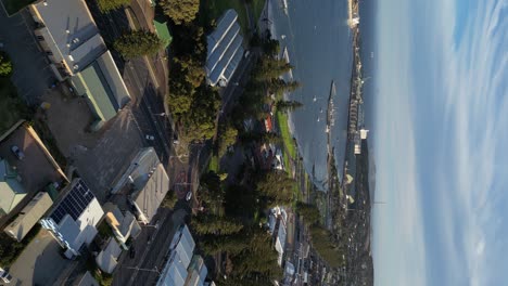 Vertical-Shot-Of-Residential-Area-In-Front-Of-Ocean,-Esperance-Town,-Western-Australia