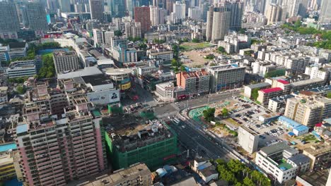 Aerial-view-of-Changsha-cityscape-in-Hunan-Province,-China,-captured-during-daytime,-illustrating-the-concept-of-urbanization-and-modern-city-planning-in-a-rapidly-developing-metropolitan-area