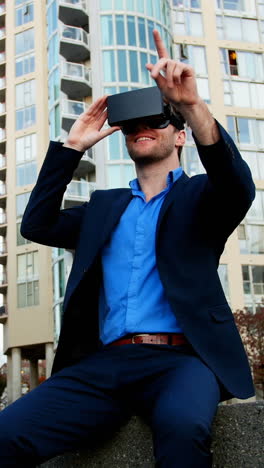 Businessman-using-virtual-reality-headset