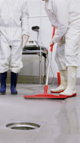 Butchers-cleaning-floor