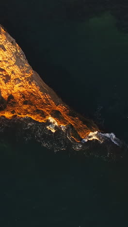 Aerial-of-beautiful-cliff-and-sea