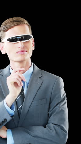 Businessman-in-virtual-video-glasses-using-digital-screen