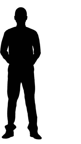 Silhouette-of-businessman-standing-with-hands-behind-back