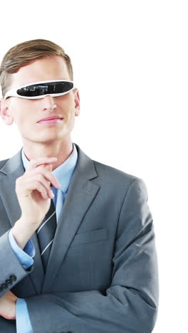 Businessman-in-virtual-video-glasses-using-digital-screen