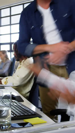 Time-lapse-of-business-executives-working