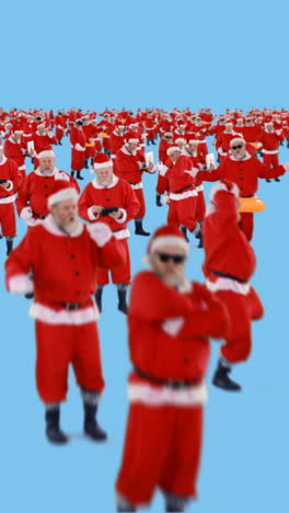 Group-of-santa-claus-dancing-and-performing-various-activity