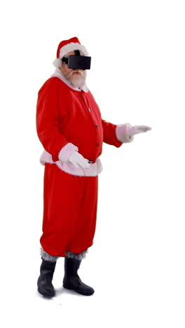 Santa-claus-dancing-against-white-background