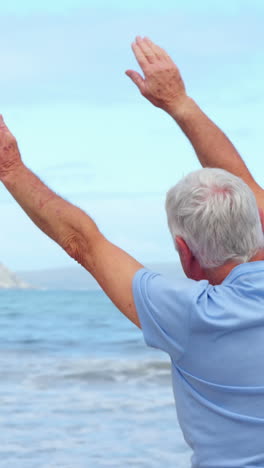 Senior-man-performing-stretching-exercise