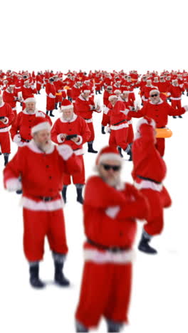 Group-of-santa-claus-dancing-and-performing-various-activity