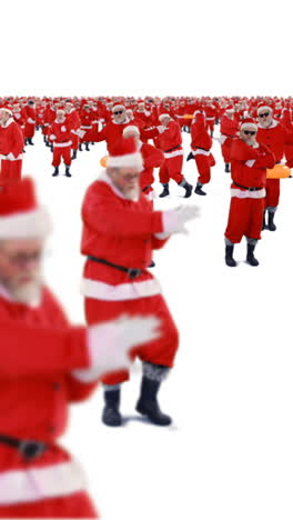 Group-of-santa-claus-dancing-and-performing-various-activity