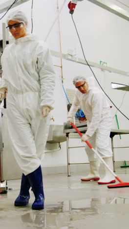 Butchers-cleaning-floor