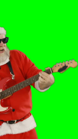 Papá-Noel-Cantando-Una-Canción-Y-Tocando-La-Guitarra.