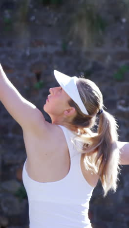 Active-sportswoman-playing-tennis