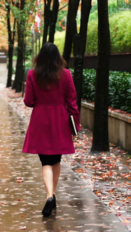 Businesswoman-walking-on-walkway