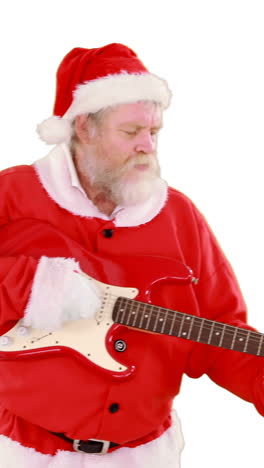 Papá-Noel-Cantando-Una-Canción-Y-Tocando-La-Guitarra.