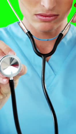 Male-doctor-using-stethoscope