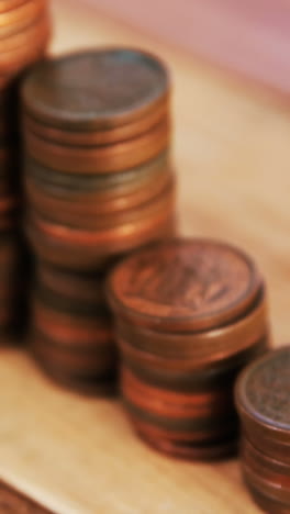 Close-up-of-stack-of-coins