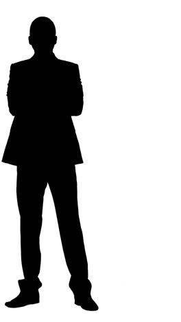 Silhouette-of-businessman-standing-with-arms-crossed