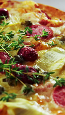 Baked-pizza-with-olive-toppings