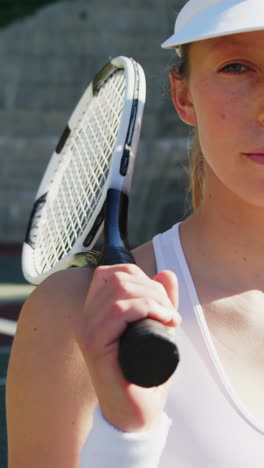 Portrait-of-sportswoman-standing-with-hand-on-hip