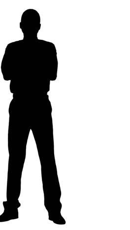 Silhouette-of-businessman-standing-with-arms-crossed