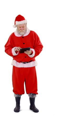 Santa-claus-using-digital-tablet