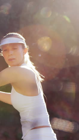 Active-sportswoman-playing-tennis