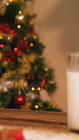 Lebkuchenplätzchen-Mit-Einem-Glas-Milch-Auf-Einem-Holztisch