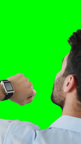 Man-using-smartwatch