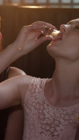 Three-female-friends-toasting-shot-glasses-of-tequila