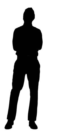 Silhouette-of-businessman-standing-with-arms-crossed