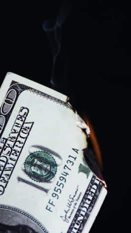 Close-up-of-euro-dollar-burning